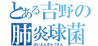 とある吉野の肺炎球菌（はいえんきゅうきん）