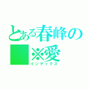 とある春峰の ※愛（インデックス）