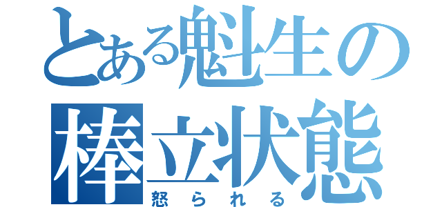 とある魁生の棒立状態（怒られる）