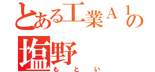 とある工業Ａ１６の塩野（もとい）