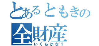 とあるともきの全財産（いくらかな？）