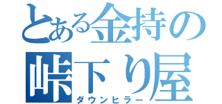 とある金持の峠下り屋（ダウンヒラー）