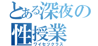 とある深夜の性授業（ワイセツクラス）