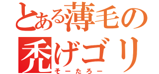 とある薄毛の禿げゴリラ（そーたろー）