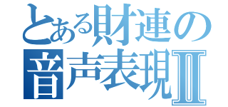 とある財連の音声表現Ⅱ（）