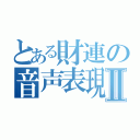 とある財連の音声表現Ⅱ（）