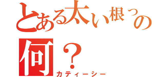 とある太い根っこ的の何？（カティーシー）