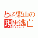 とある栗山の現実逃亡（リストカット）