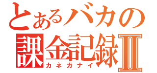 とあるバカの課金記録Ⅱ（カネガナイ）