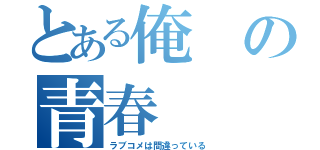 とある俺の青春（ラブコメは間違っている）