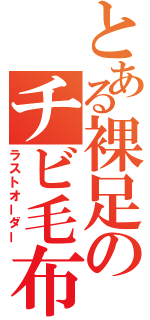 とある裸足のチビ毛布（ラストオーダー）