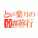 とある葉月の京都旅行（キョウトリョコウ）