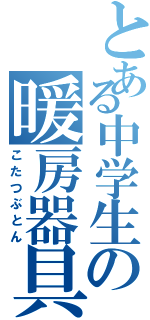 とある中学生の暖房器具（こたつぶとん）