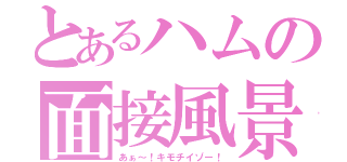 とあるハムの面接風景（あぁ～！キモチイゾー！）