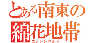 とある南東の綿花地帯（コットンベルト）