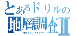 とあるドリルの地層調査Ⅱ（今日も明日もストライク～♪）