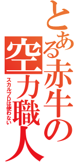 とある赤牛の空力職人（スカルプＤは使わない）