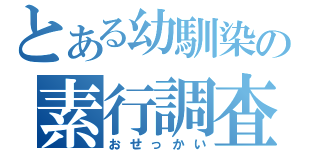 とある幼馴染の素行調査（おせっかい）