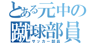 とある元中の蹴球部員（サッカー部員）