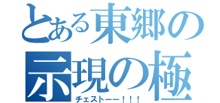 とある東郷の示現の極み（チェストーー！！！）