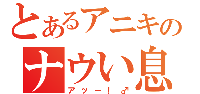 とあるアニキのナウい息子（アッー！♂）