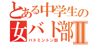 とある中学生の女バド部Ⅱ（バドミントン部）