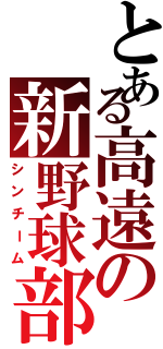 とある高遠の新野球部Ⅱ（シンチーム）