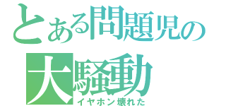 とある問題児の大騒動（イヤホン壊れた）