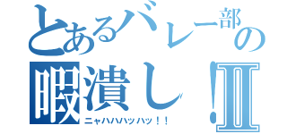 とあるバレー部の暇潰し！！Ⅱ（ニャハハハッハッ！！）