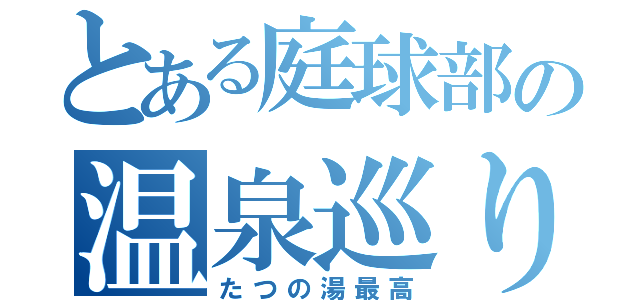 とある庭球部の温泉巡り（たつの湯最高）