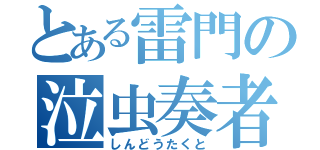 とある雷門の泣虫奏者（しんどうたくと）