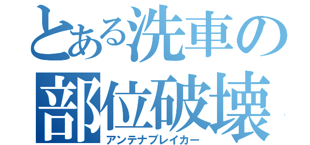 とある洗車の部位破壊（アンテナブレイカー）