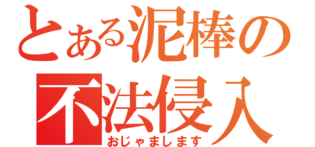 とある泥棒の不法侵入（おじゃまします）