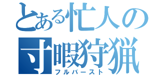 とある忙人の寸暇狩猟（フルバースト）