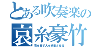 とある吹奏楽の哀糸豪竹（音を奏で人を感動させる）