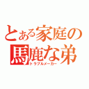 とある家庭の馬鹿な弟（トラブルメーカー）