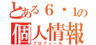 とある６−１の個人情報（プロフィール）