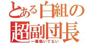 とある白組の超副団長（一番働いてない）