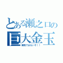 とある瀬之口の巨大金玉（病気ではないぞ！！）