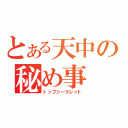 とある天中の秘め事（トップシークレット）