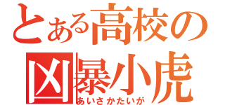 とある高校の凶暴小虎（あいさかたいが）