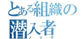 とある組織の潜入者（ノック）