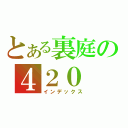 とある裏庭の４２０（インデックス）