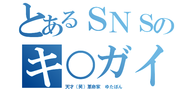 とあるＳＮＳのキ○ガイ（天才（笑）革命家 ゆたぽん）