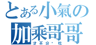 とある小氣の加乘哥哥（才不分你吃）