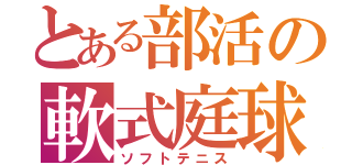 とある部活の軟式庭球（ソフトテニス）