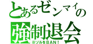 とあるゼンマイの強制退会（※ソルをＢＡＮ！）