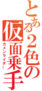 とある２色の仮面乗手（カメンライダー）