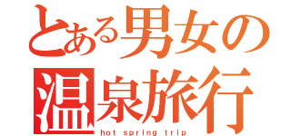 とある男女の温泉旅行（ｈｏｔ ｓｐｒｉｎｇ ｔｒｉｐ）