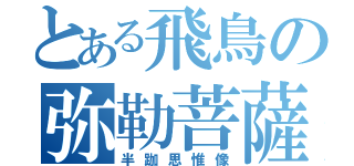 とある飛鳥の弥勒菩薩（半跏思惟像）